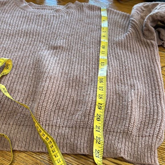 SHEIN brand mauve color ribbed knit sweater with waffle knit on sleeves, Size 1X - Picture 10 of 11